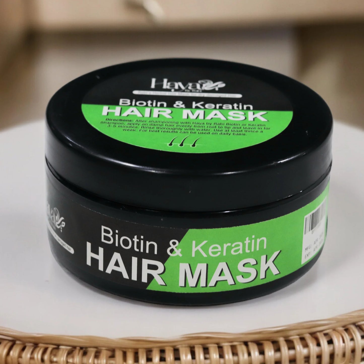 Haya by Rabi Biotin and Keratin Hair Mask for deep conditioning and hair strengthening