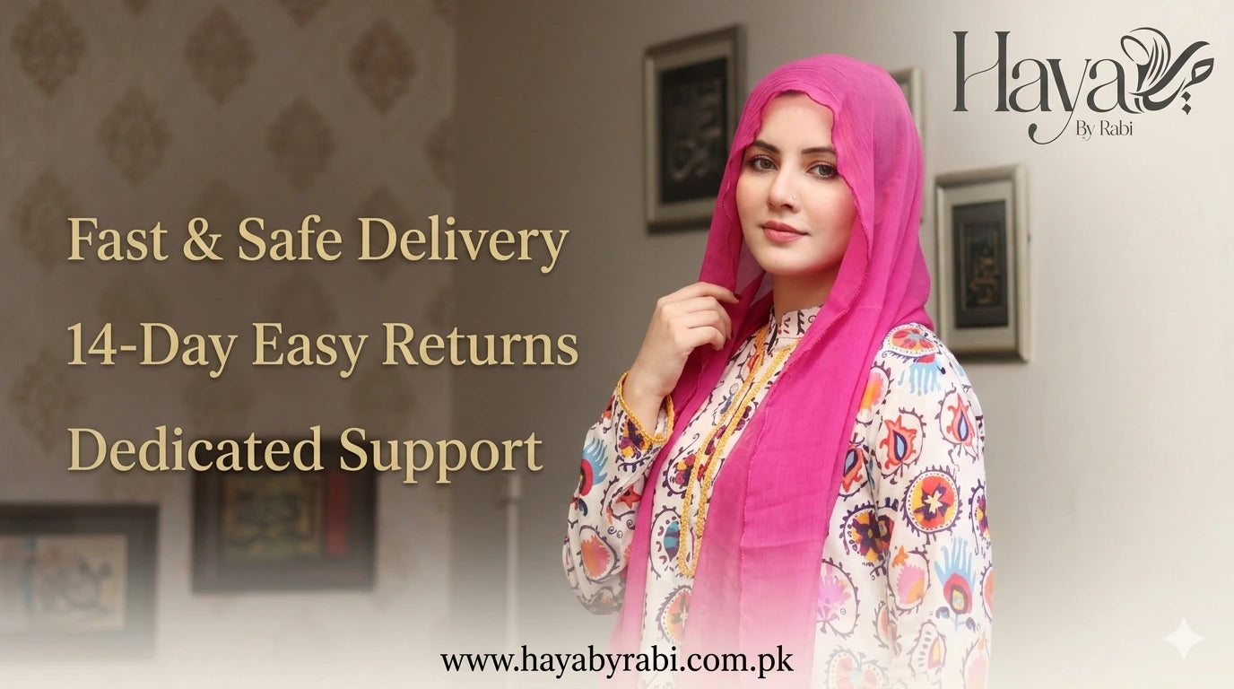 Haya by Rabi modest fashion with fast delivery and 14-day easy returns.