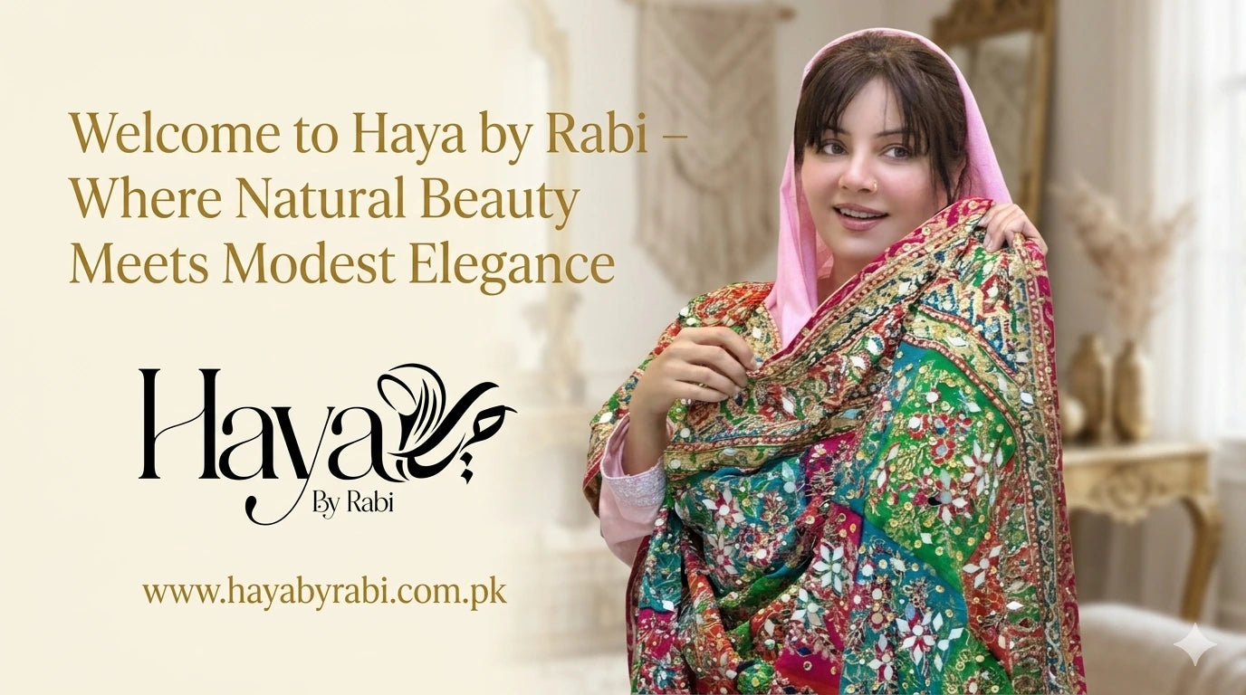 Welcome to Haya by Rabi where natural beauty meets modest elegance.