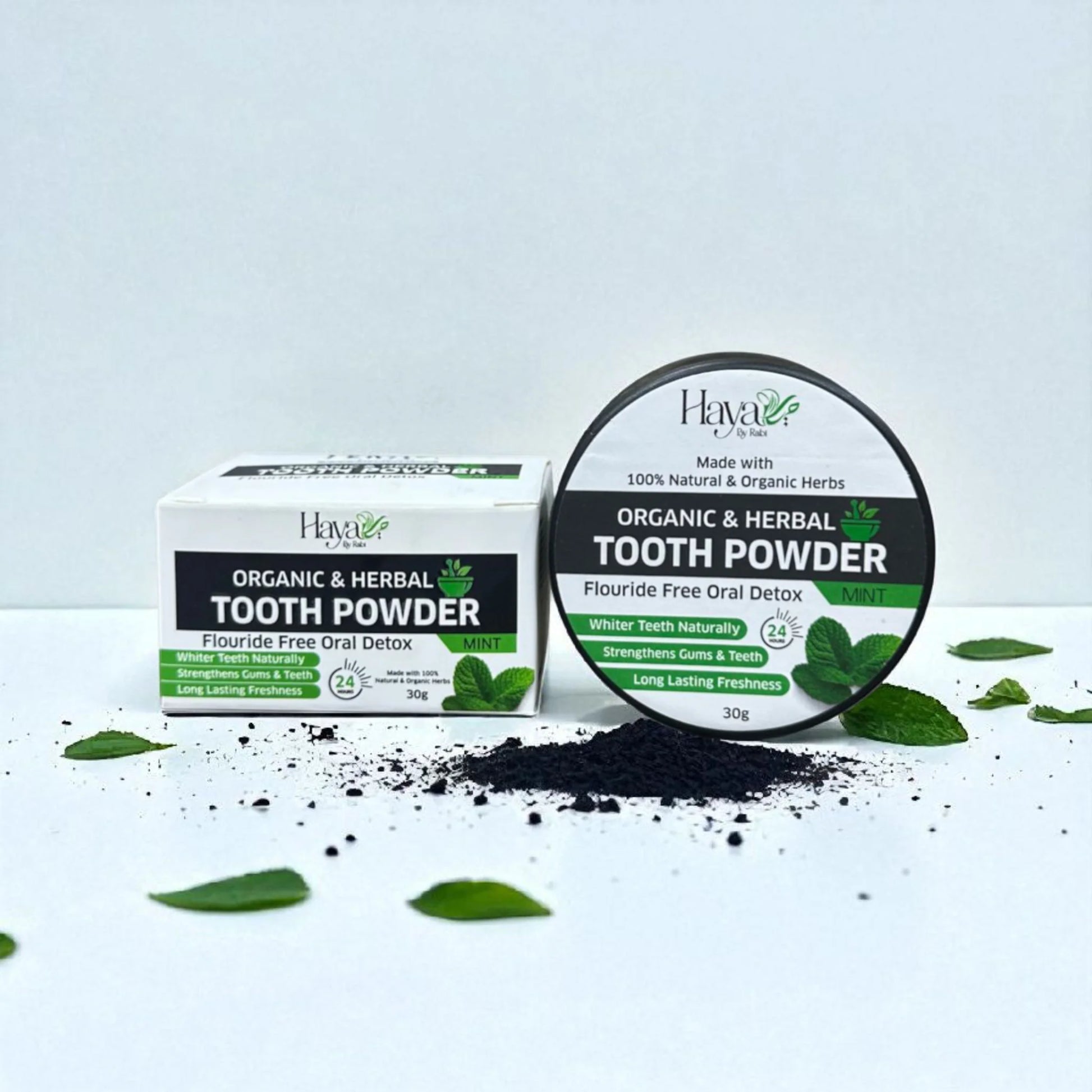 Haya by Rabi 100% natural and organic herbal tooth powder for long lasting freshness
